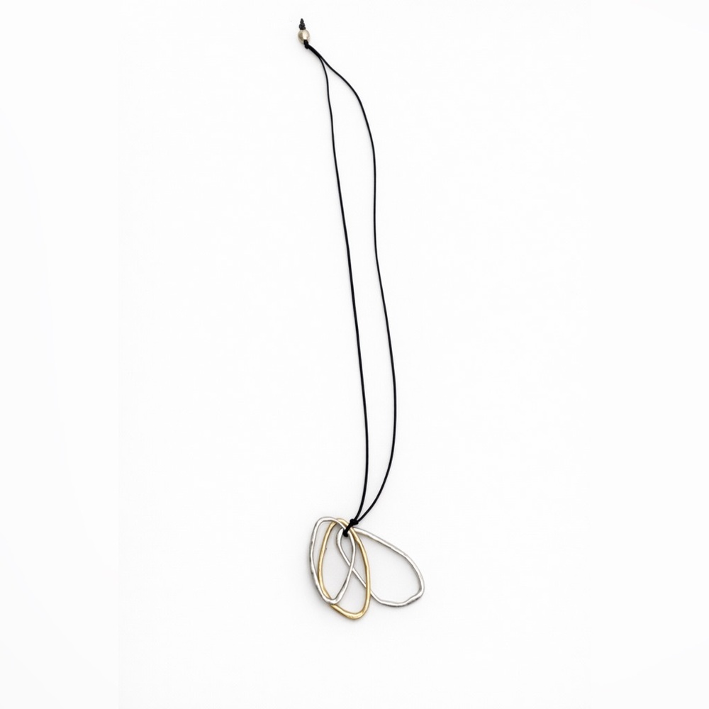 J. Jill Mixed Metal Sculptural Pendant Necklace | Silver & Gold - Picture 3 of 3